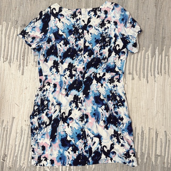 ST. JOHN Blue Printed Silk Dress - Picture 10 of 10